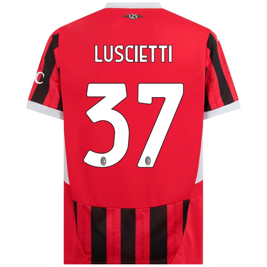 Kinderen Abebe Luscietti #37 Rood Zwart Thuisshirt Thuistenue 2024/25 T-Shirt België