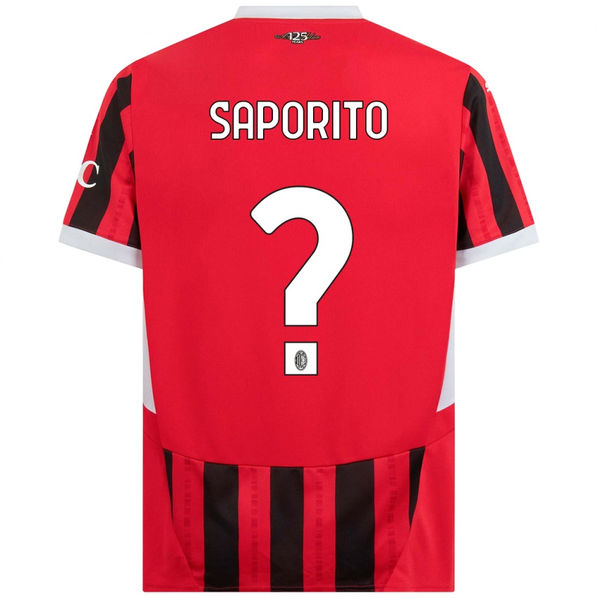 Kinderen Riccardo Saporito #0 Rood Zwart Thuisshirt Thuistenue 2024/25 T-Shirt België