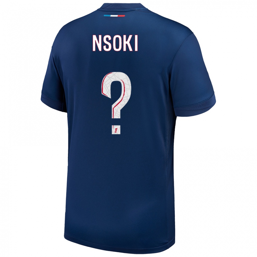 Kinderen Noah Nsoki #0 Marineblauw Wit Thuisshirt Thuistenue 2024/25 T-Shirt België