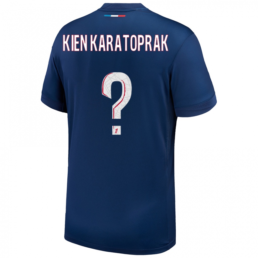 Kinderen Kenan Kien Karatoprak #0 Marineblauw Wit Thuisshirt Thuistenue 2024/25 T-Shirt België