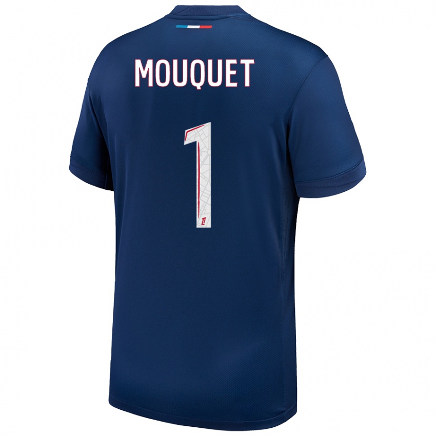 Kinderen Louis Mouquet #1 Marineblauw Wit Thuisshirt Thuistenue 2024/25 T-Shirt België