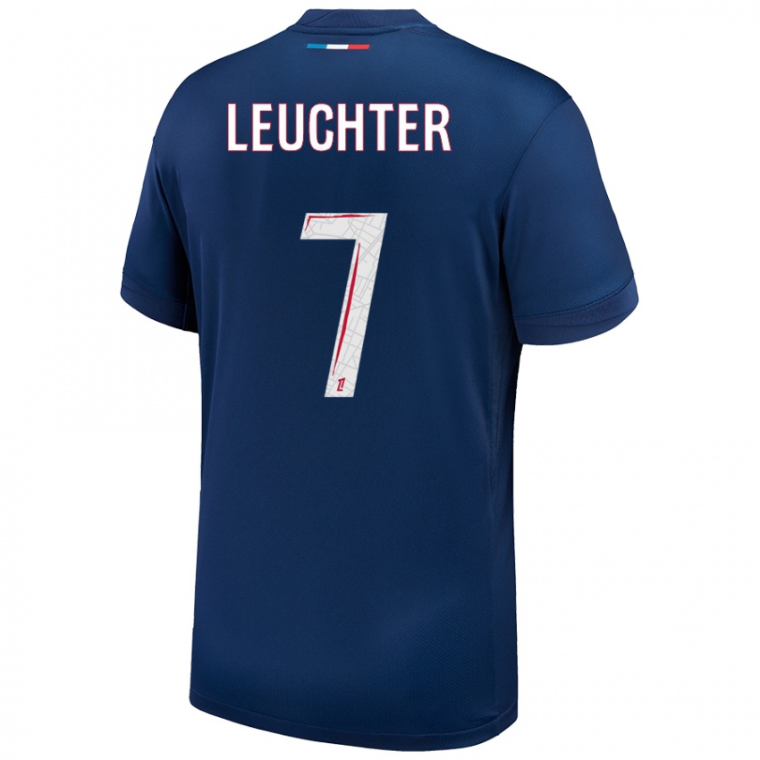 Enfant Maillot Romée Leuchter #7 Bleu Marine Blanc Tenues Domicile 2024/25 T-Shirt Belgique