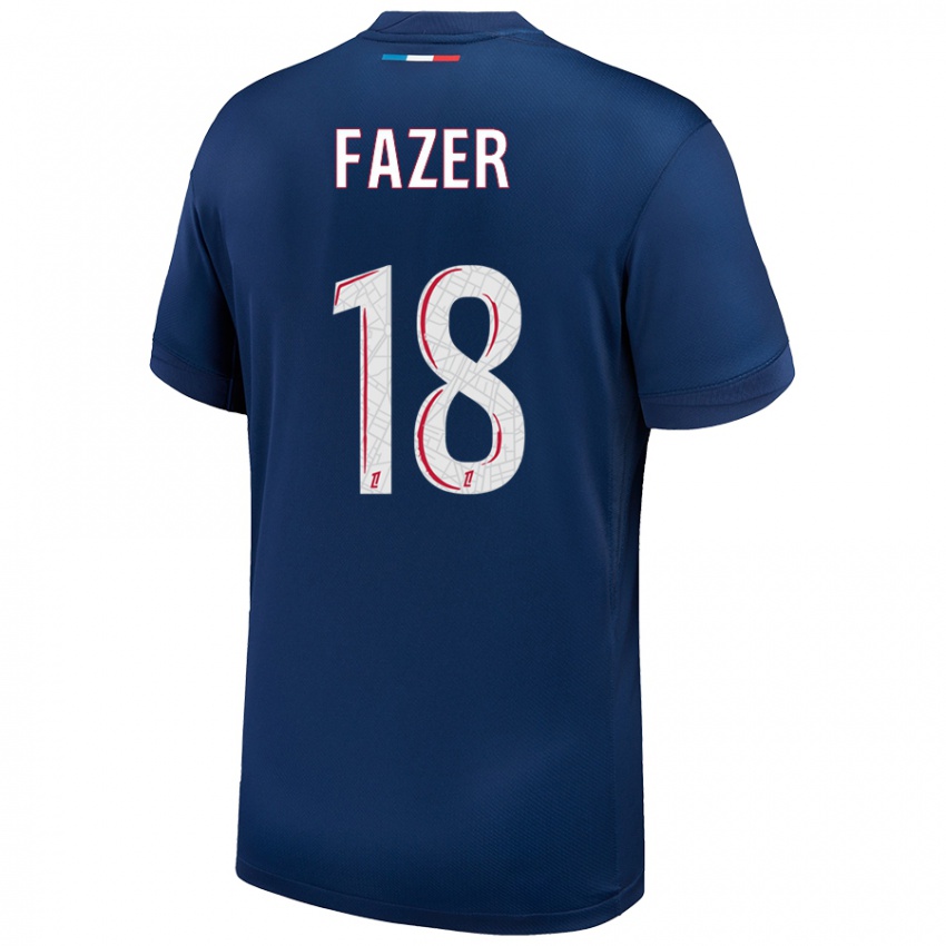 Enfant Maillot Laurina Fazer #18 Bleu Marine Blanc Tenues Domicile 2024/25 T-Shirt Belgique