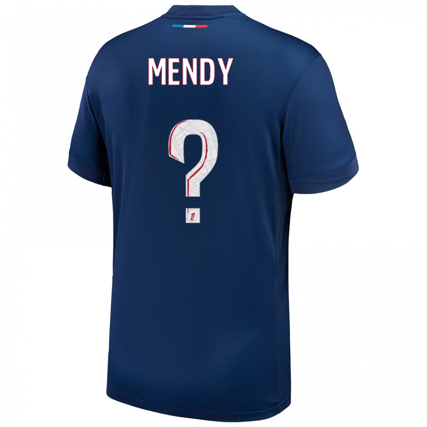 Enfant Maillot Tony Mendy #0 Bleu Marine Blanc Tenues Domicile 2024/25 T-Shirt Belgique