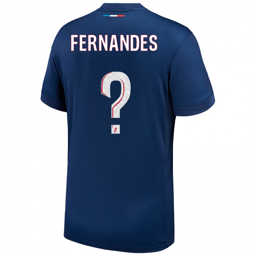 Enfant Maillot Rafael Fernandes #0 Bleu Marine Blanc Tenues Domicile 2024/25 T-Shirt Belgique