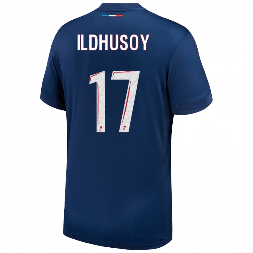 Enfant Maillot Celin Bizet Ildhusoy #17 Bleu Marine Blanc Tenues Domicile 2024/25 T-Shirt Belgique