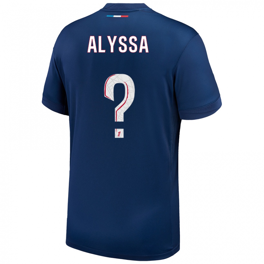 Enfant Maillot Alyssa Fernandes #0 Bleu Marine Blanc Tenues Domicile 2024/25 T-Shirt Belgique