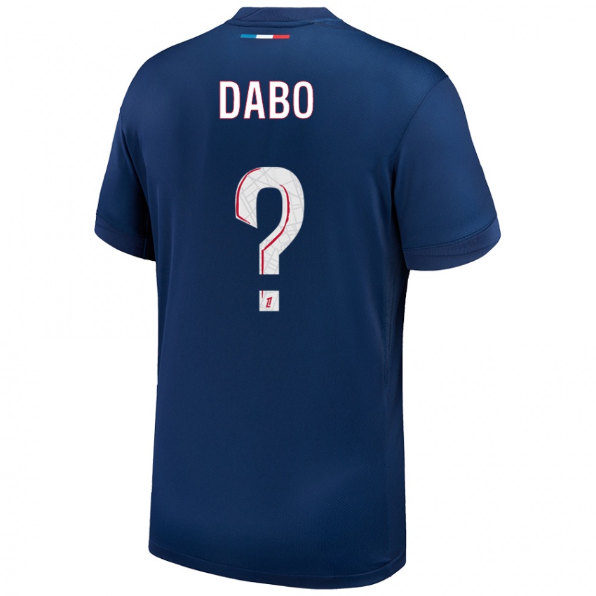 Enfant Maillot Mariama Dabo #0 Bleu Marine Blanc Tenues Domicile 2024/25 T-Shirt Belgique