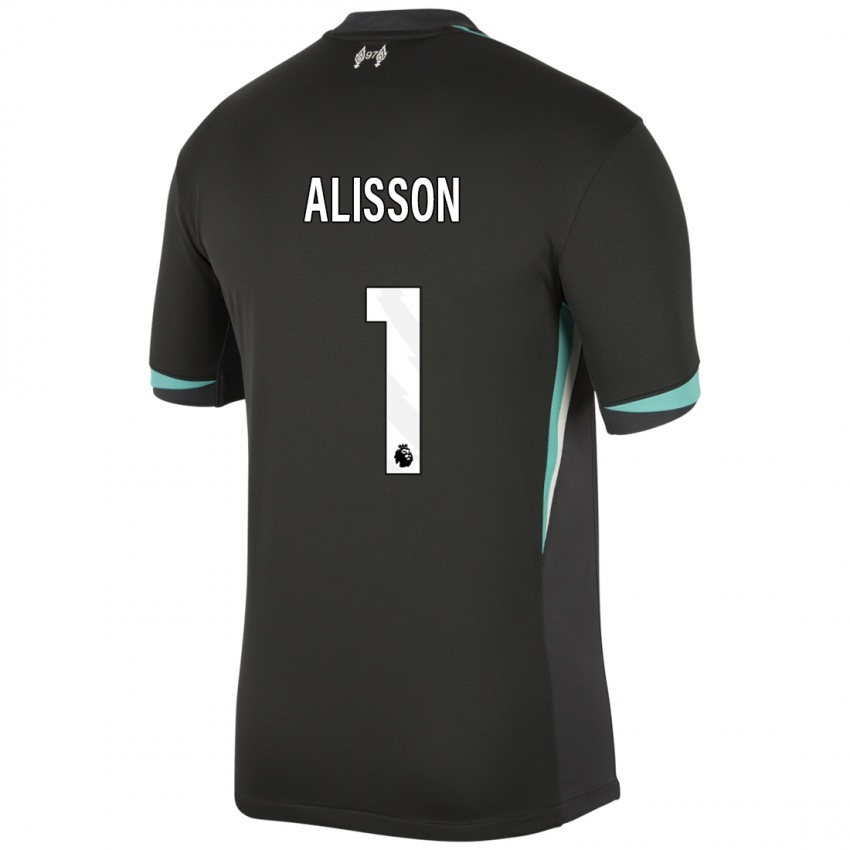 Kinderen Alisson #1 Zwart Antraciet Wit Uitshirt Uittenue 2024/25 T-Shirt België