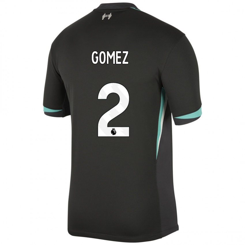 Kinderen Joe Gomez #2 Zwart Antraciet Wit Uitshirt Uittenue 2024/25 T-Shirt België