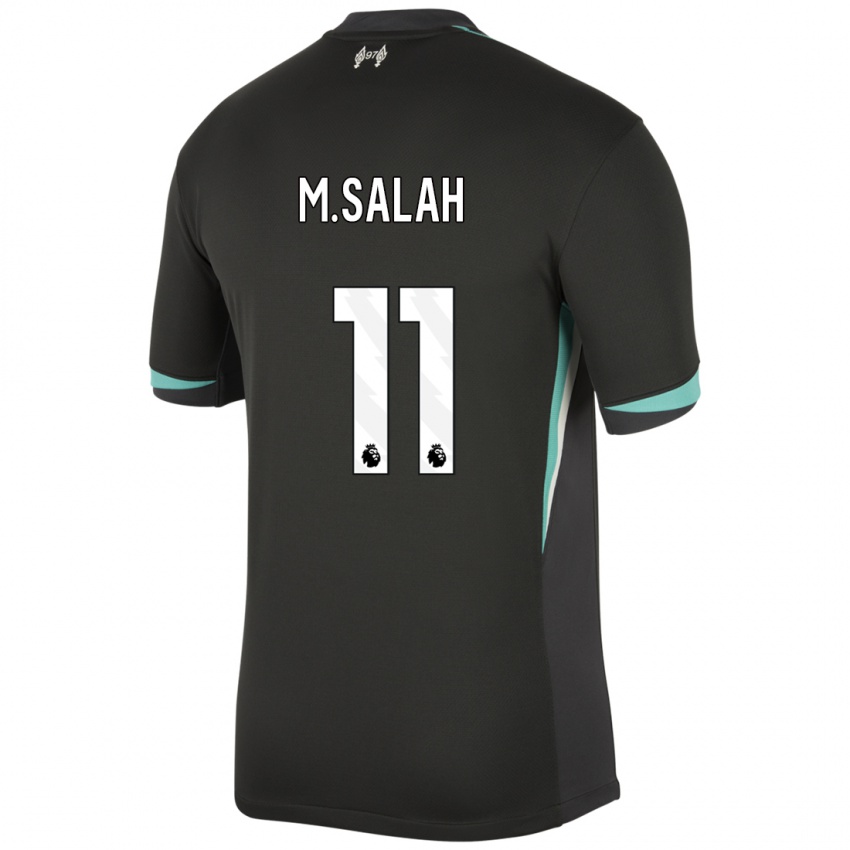 Kinder Mohamed Salah #11 Schwarz Anthrazitweiß Auswärtstrikot Trikot 2024/25 T-Shirt Belgien