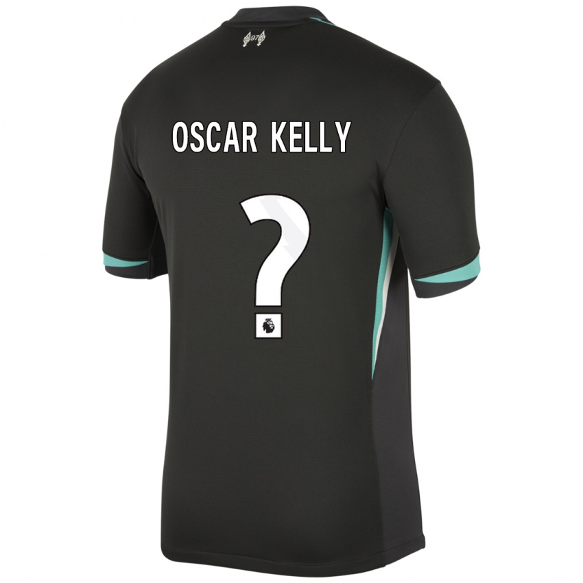 Kinderen Oscar Kelly #0 Zwart Antraciet Wit Uitshirt Uittenue 2024/25 T-Shirt België