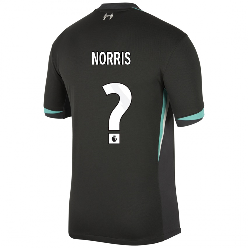 Kinderen James Norris #0 Zwart Antraciet Wit Uitshirt Uittenue 2024/25 T-Shirt België