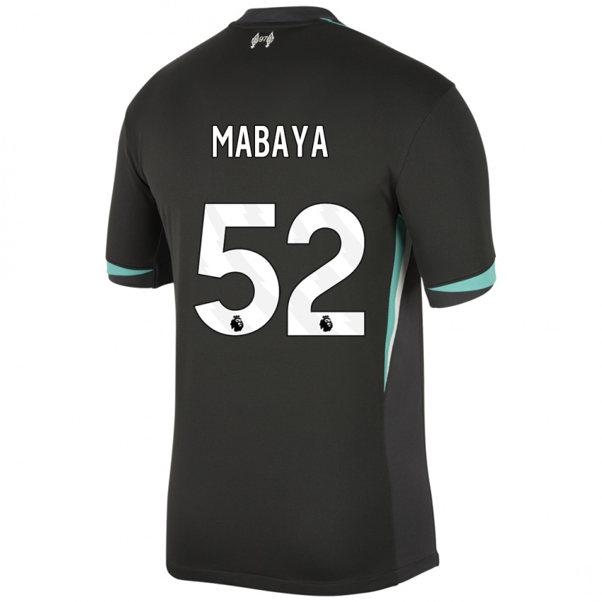 Kinderen Isaac Mabaya #52 Zwart Antraciet Wit Uitshirt Uittenue 2024/25 T-Shirt België