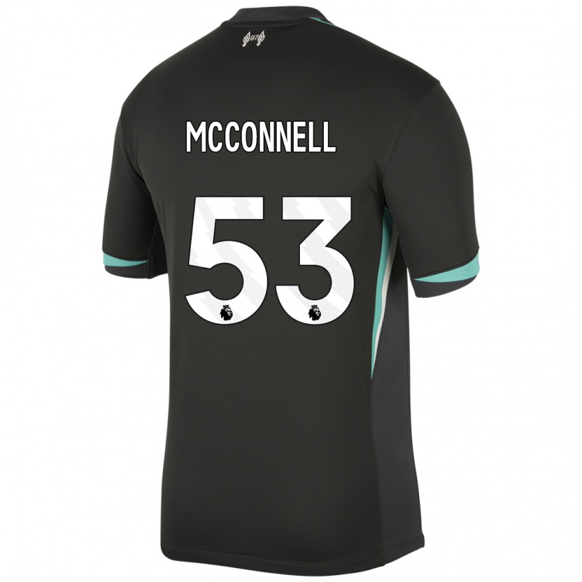 Kinderen James Mcconnell #53 Zwart Antraciet Wit Uitshirt Uittenue 2024/25 T-Shirt België