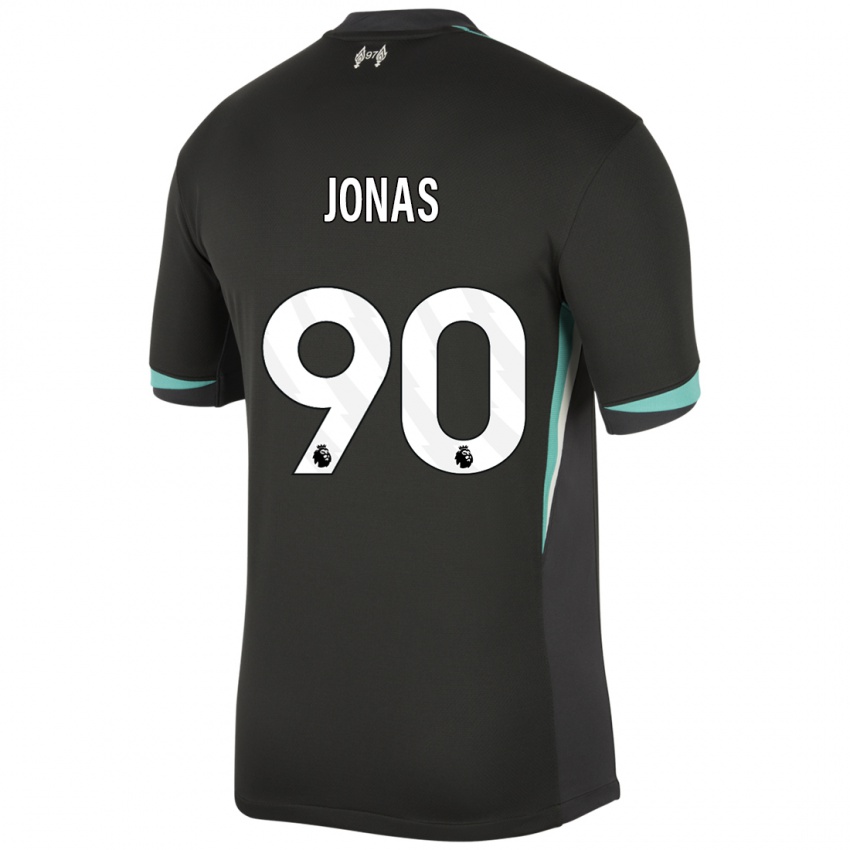 Kinderen Lee Jonas #90 Zwart Antraciet Wit Uitshirt Uittenue 2024/25 T-Shirt België