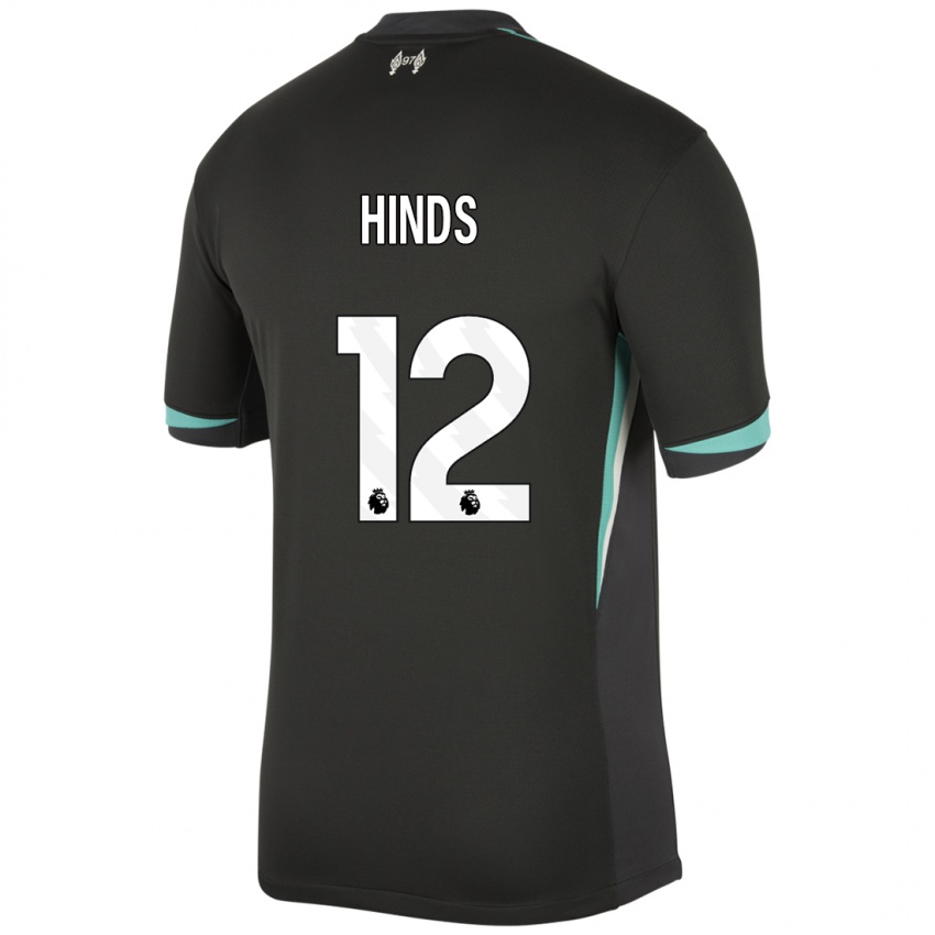 Kinderen Taylor Hinds #12 Zwart Antraciet Wit Uitshirt Uittenue 2024/25 T-Shirt België