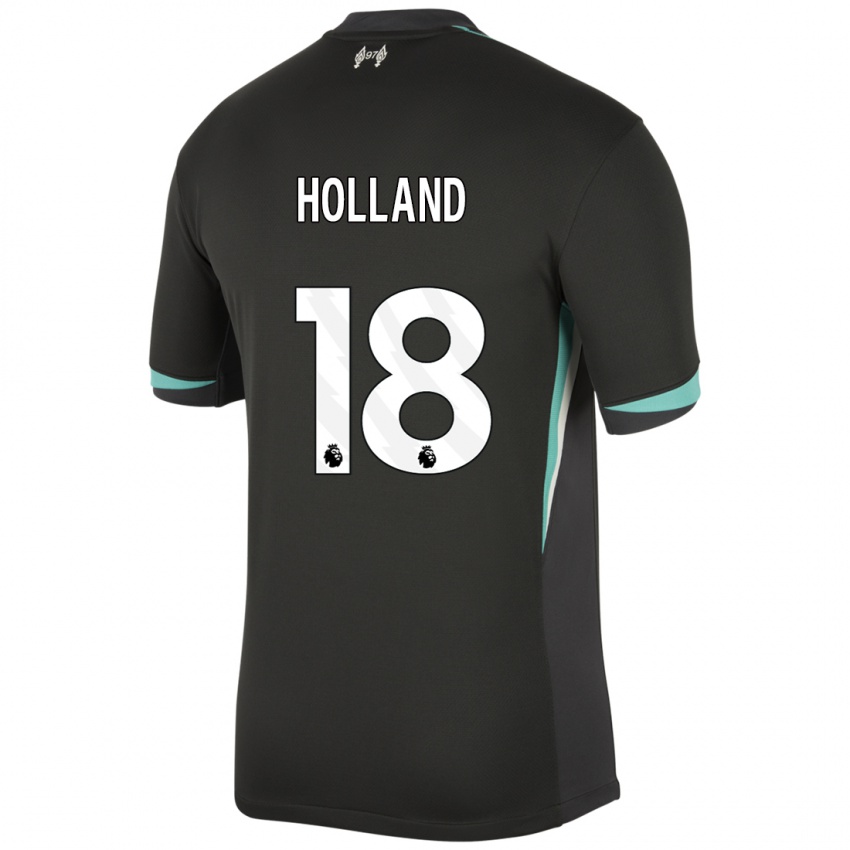 Kinder Ceri Holland #18 Schwarz Anthrazitweiß Auswärtstrikot Trikot 2024/25 T-Shirt Belgien