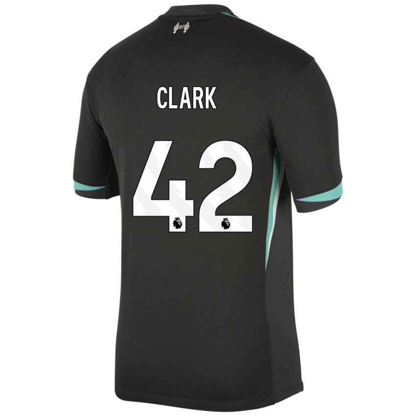 Kinderen Bobby Clark #42 Zwart Antraciet Wit Uitshirt Uittenue 2024/25 T-Shirt België