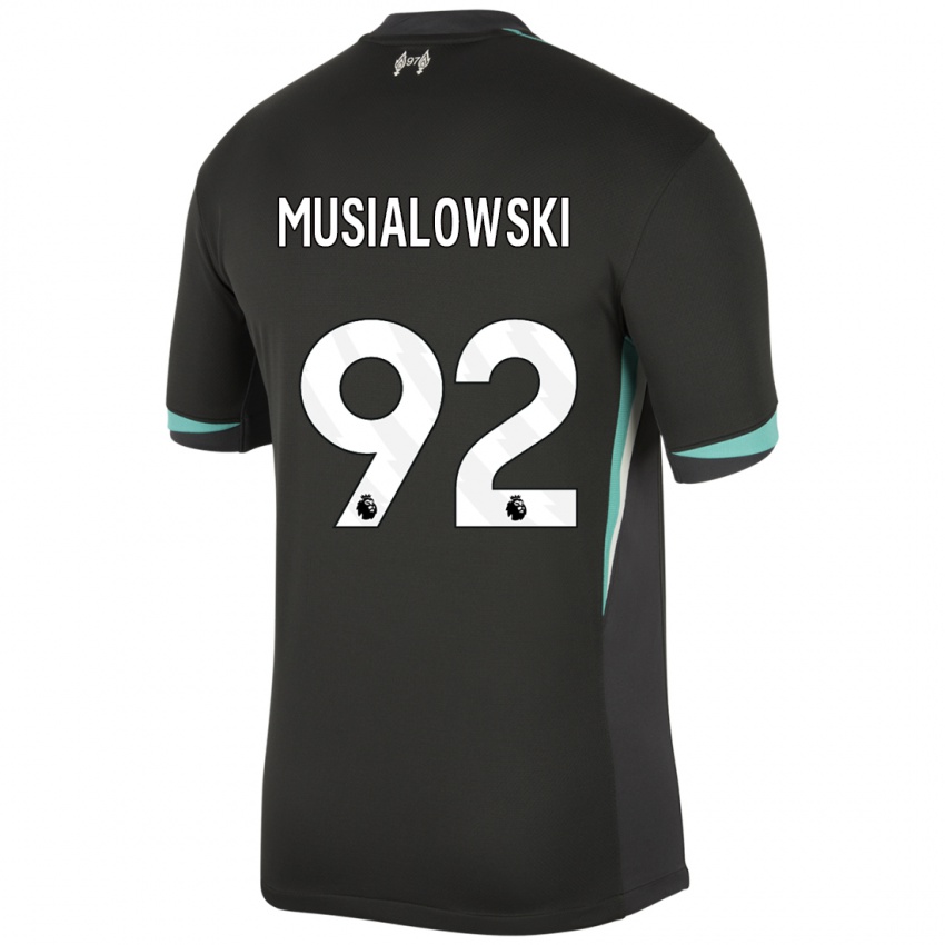 Kinderen Mateusz Musialowski #92 Zwart Antraciet Wit Uitshirt Uittenue 2024/25 T-Shirt België