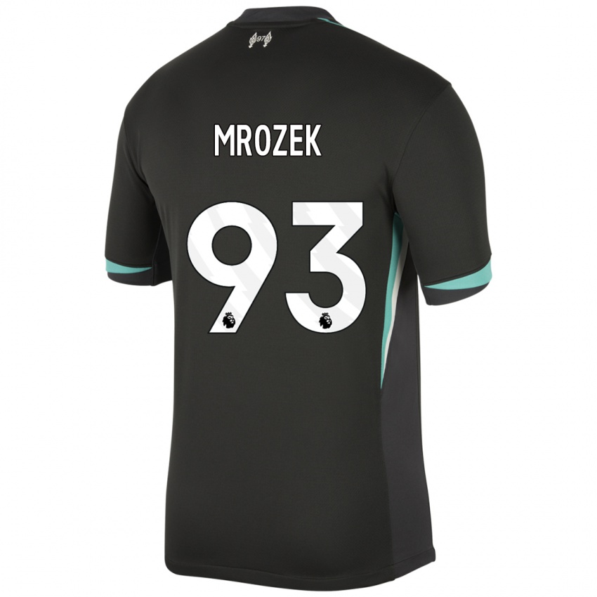 Kinder Fabian Mrozek #93 Schwarz Anthrazitweiß Auswärtstrikot Trikot 2024/25 T-Shirt Belgien