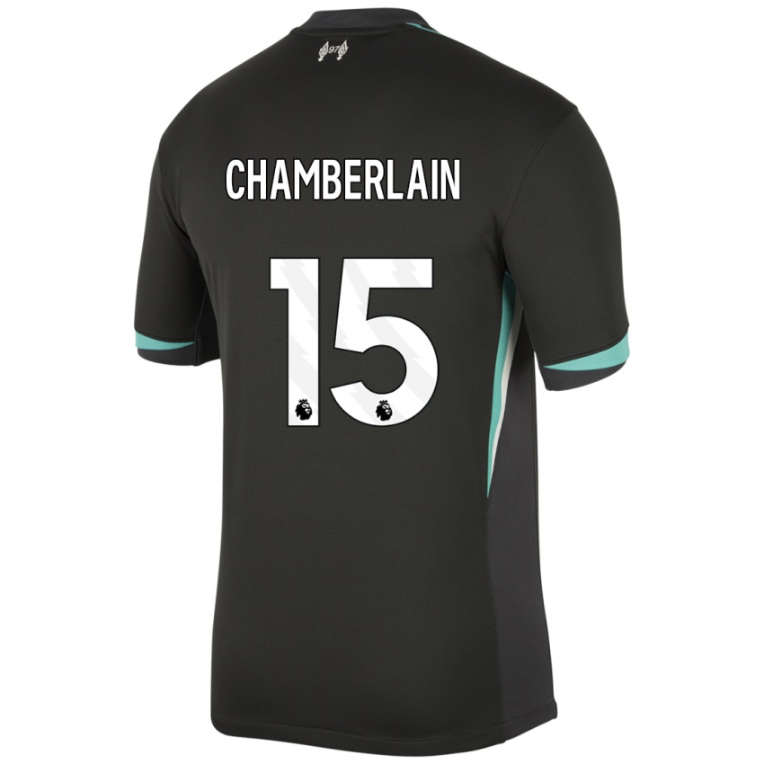 Kinderen Alex Oxlade Chamberlain #15 Zwart Antraciet Wit Uitshirt Uittenue 2024/25 T-Shirt België