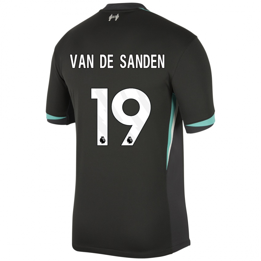 Kinderen Shanice Van De Sanden #19 Zwart Antraciet Wit Uitshirt Uittenue 2024/25 T-Shirt België