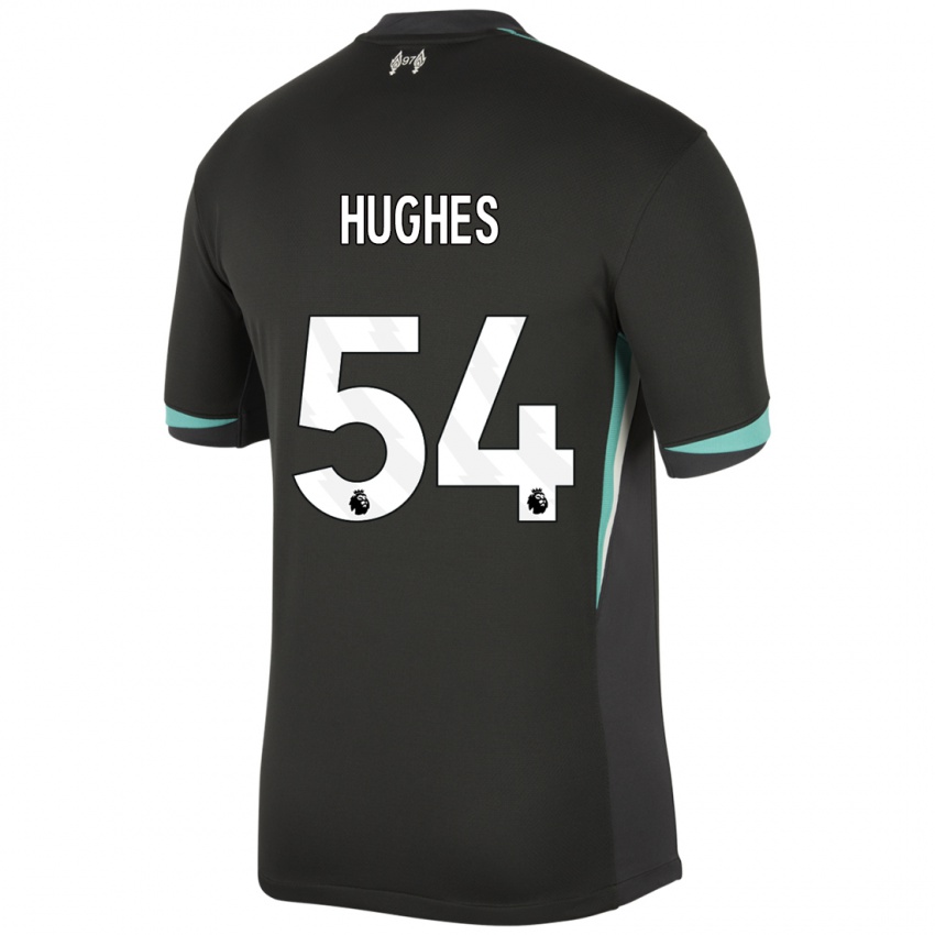 Kinderen Liam Hughes #54 Zwart Antraciet Wit Uitshirt Uittenue 2024/25 T-Shirt België