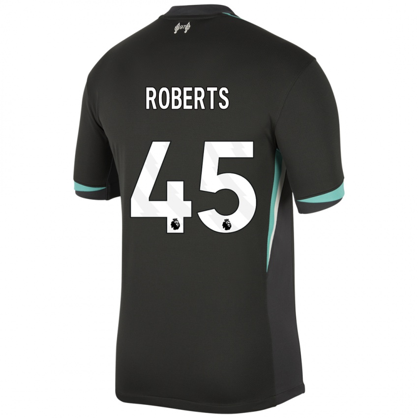 Kinderen Iwan Roberts #45 Zwart Antraciet Wit Uitshirt Uittenue 2024/25 T-Shirt België