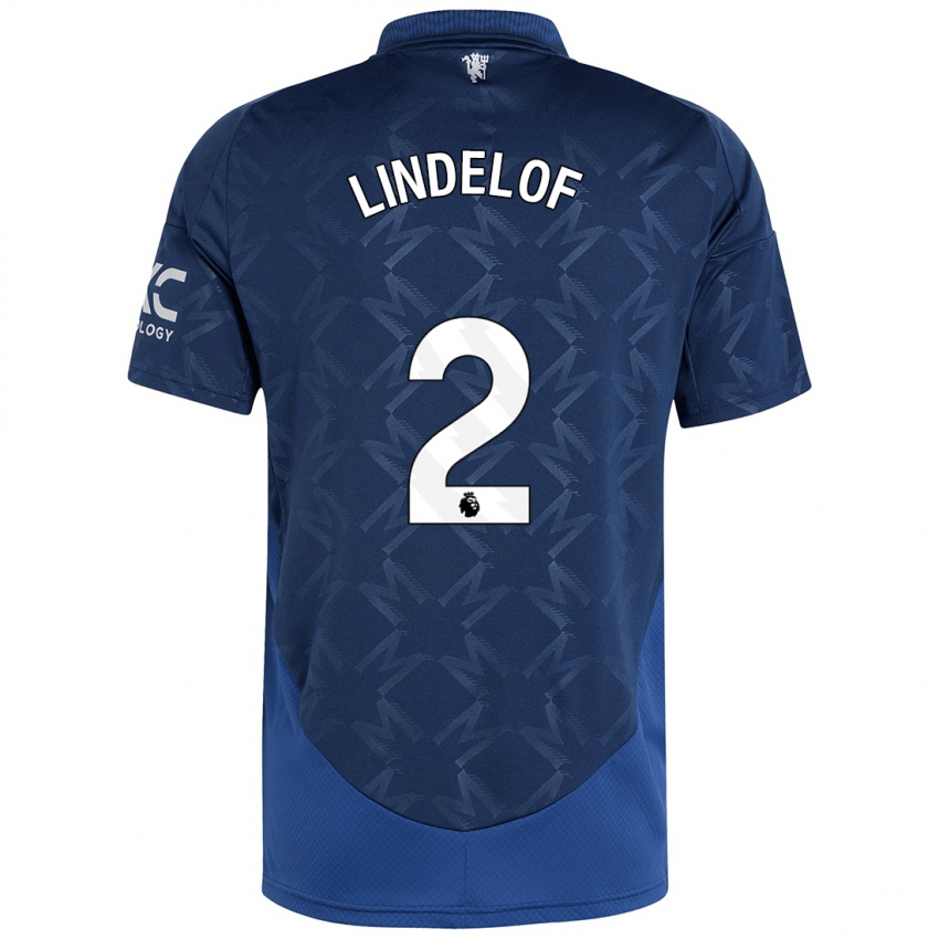 Kinderen Victor Lindelof #2 Indigo Uitshirt Uittenue 2024/25 T-Shirt België