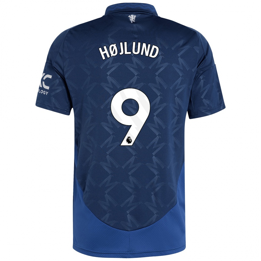 Kinderen Rasmus Højlund #9 Indigo Uitshirt Uittenue 2024/25 T-Shirt België