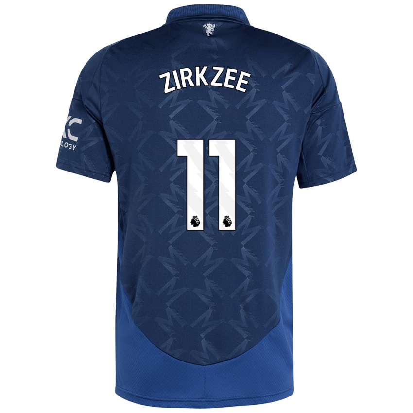 Kinderen Joshua Zirkzee #11 Indigo Uitshirt Uittenue 2024/25 T-Shirt België