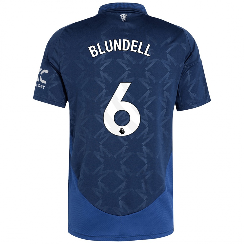 Kinder Hannah Blundell #6 Indigo Auswärtstrikot Trikot 2024/25 T-Shirt Belgien