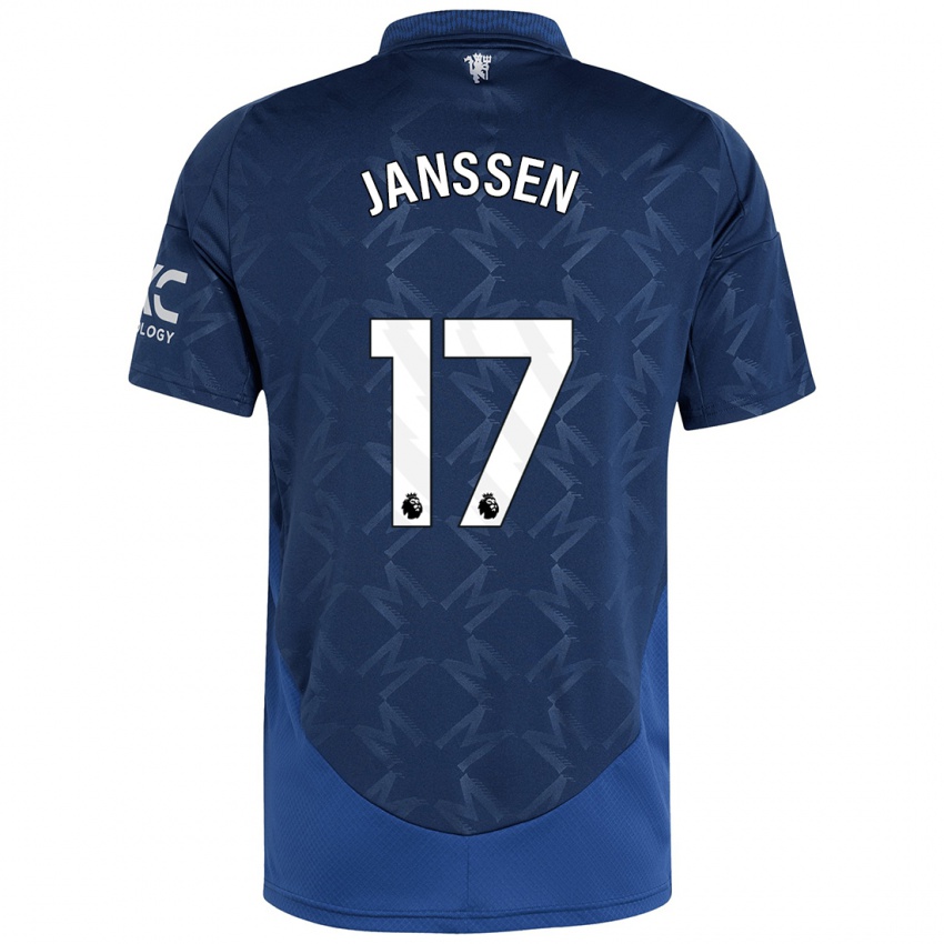 Kinderen Dominique Janssen #17 Indigo Uitshirt Uittenue 2024/25 T-Shirt België