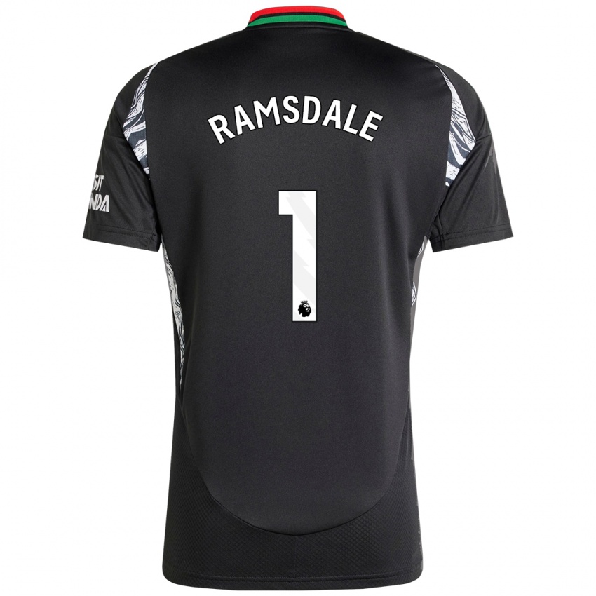 Enfant Maillot Aaron Ramsdale #1 Noir Tenues Extérieur 2024/25 T-Shirt Belgique