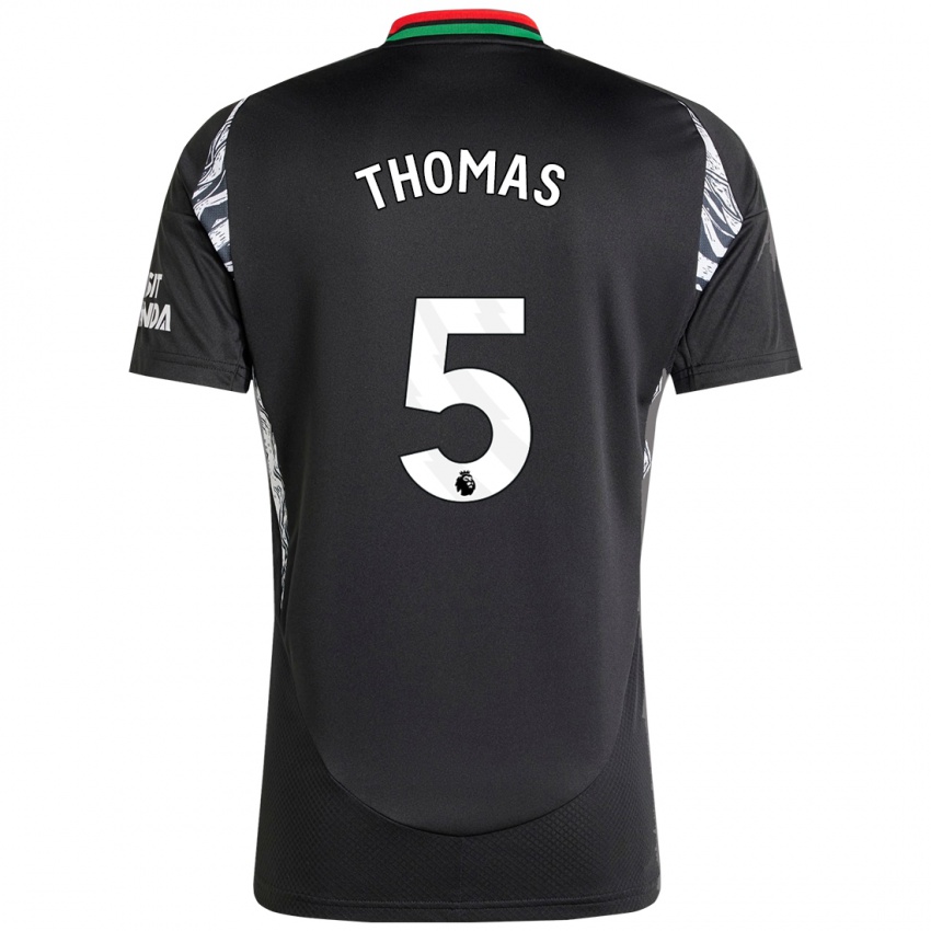 Enfant Maillot Thomas Partey #5 Noir Tenues Extérieur 2024/25 T-Shirt Belgique