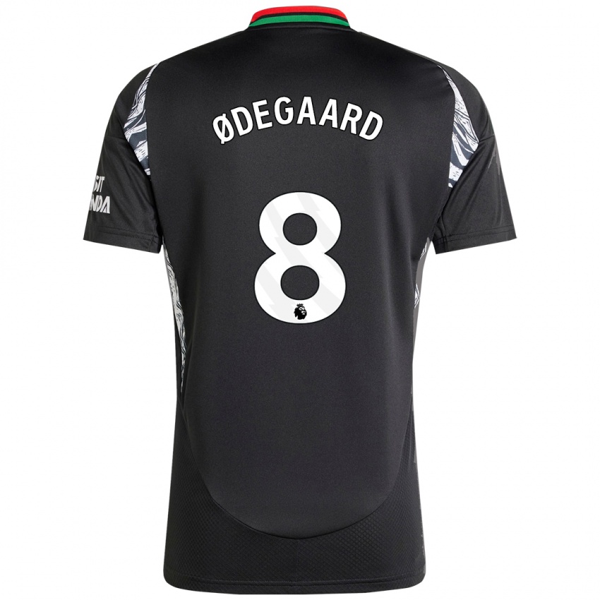 Enfant Maillot Martin Odegaard #8 Noir Tenues Extérieur 2024/25 T-Shirt Belgique