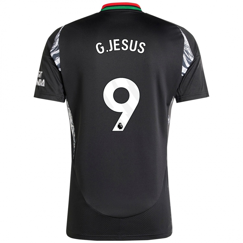 Enfant Maillot Gabriel Jesus #9 Noir Tenues Extérieur 2024/25 T-Shirt Belgique