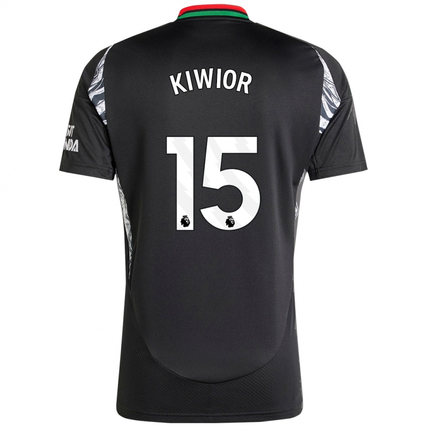 Enfant Maillot Jakub Kiwior #15 Noir Tenues Extérieur 2024/25 T-Shirt Belgique