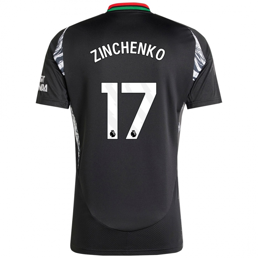 Enfant Maillot Oleksandr Zinchenko #17 Noir Tenues Extérieur 2024/25 T-Shirt Belgique