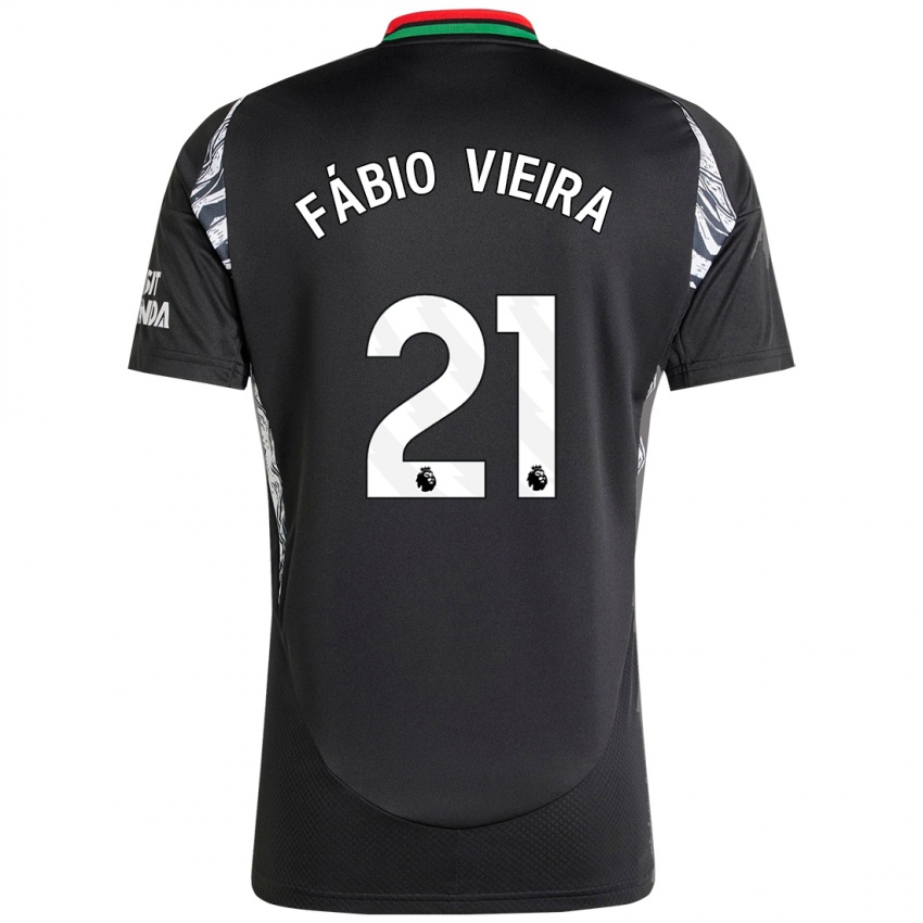 Enfant Maillot Fabio Vieira #21 Noir Tenues Extérieur 2024/25 T-Shirt Belgique