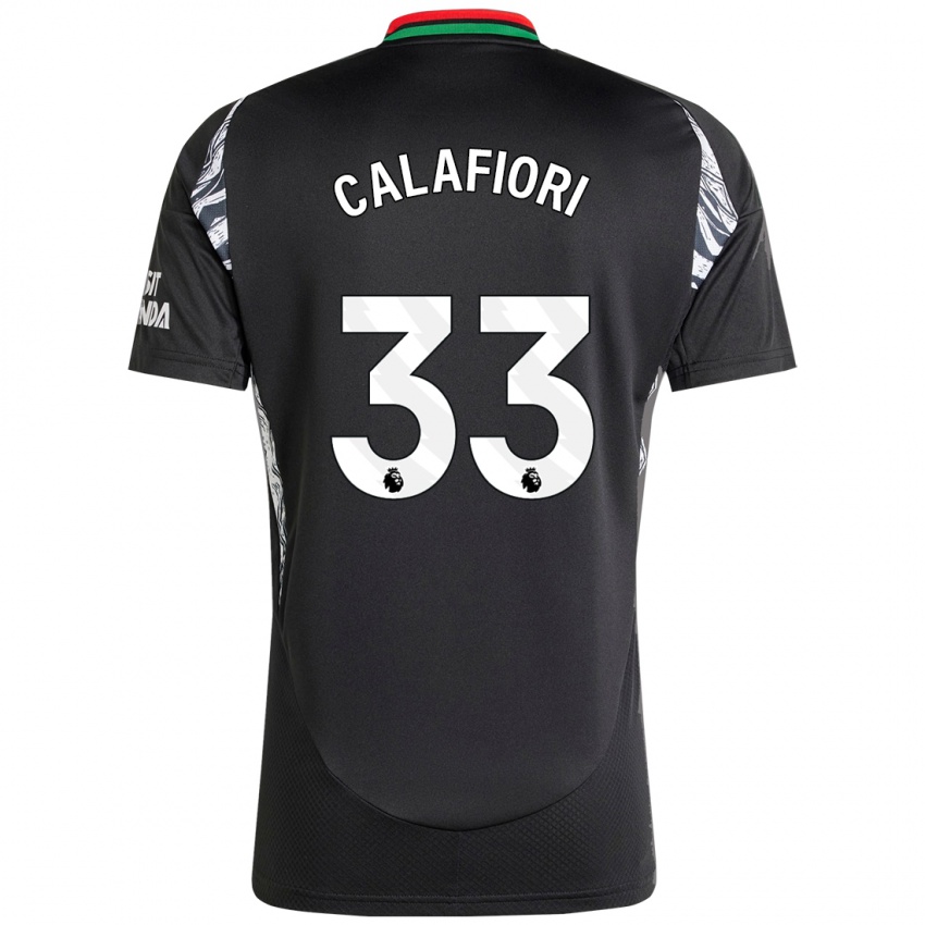 Enfant Maillot Riccardo Calafiori #33 Noir Tenues Extérieur 2024/25 T-Shirt Belgique