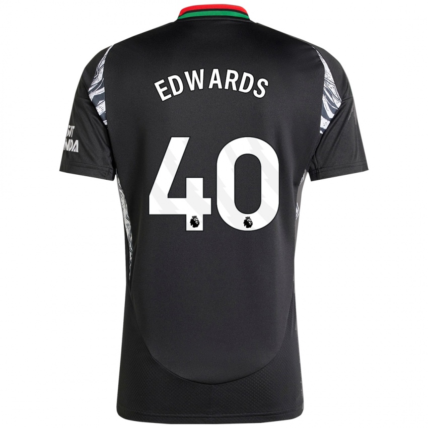 Enfant Maillot Khayon Edwards #40 Noir Tenues Extérieur 2024/25 T-Shirt Belgique