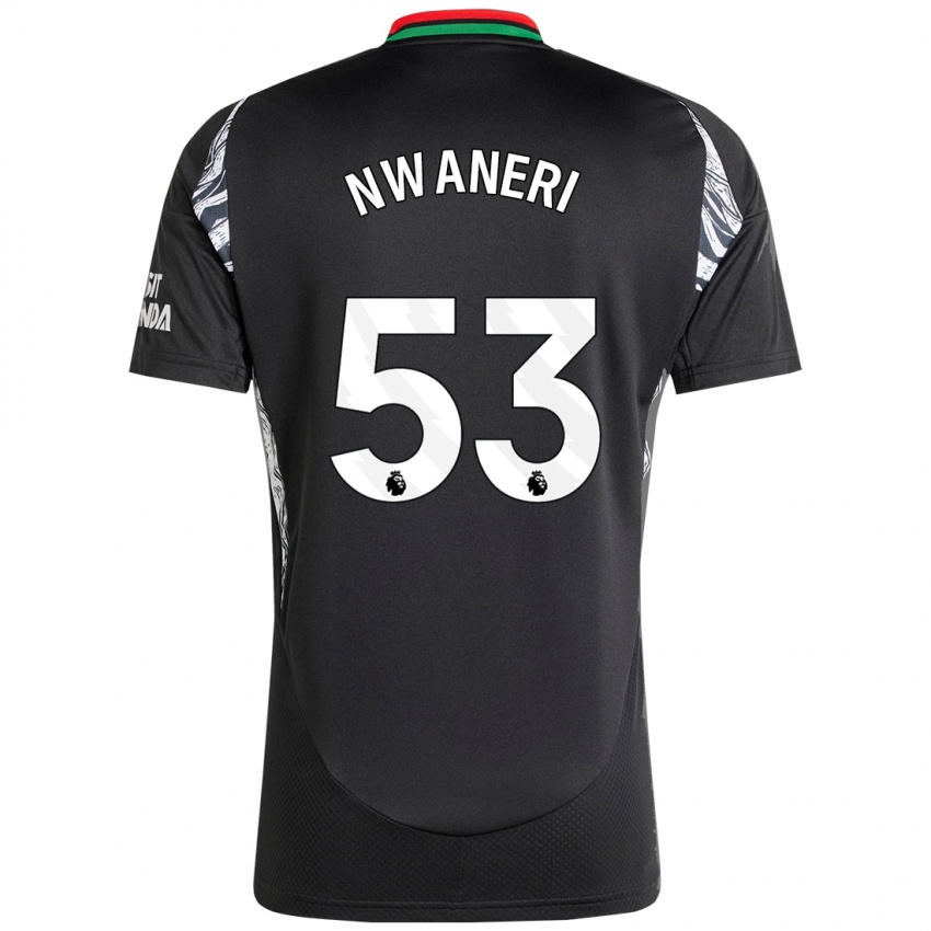 Enfant Maillot Ethan Nwaneri #53 Noir Tenues Extérieur 2024/25 T-Shirt Belgique