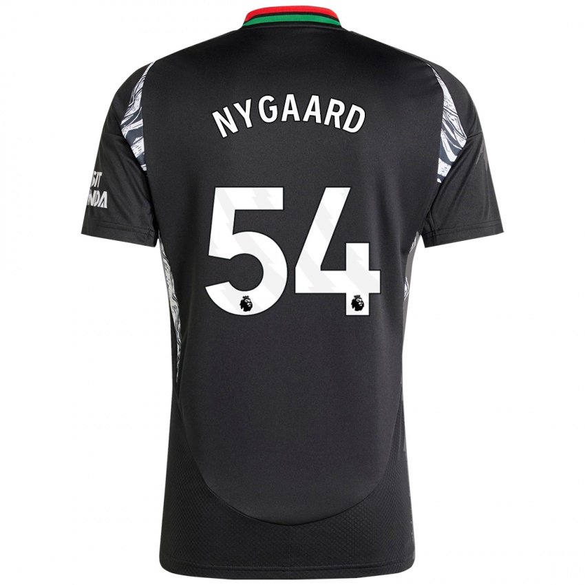 Enfant Maillot Lucas Nygaard #54 Noir Tenues Extérieur 2024/25 T-Shirt Belgique