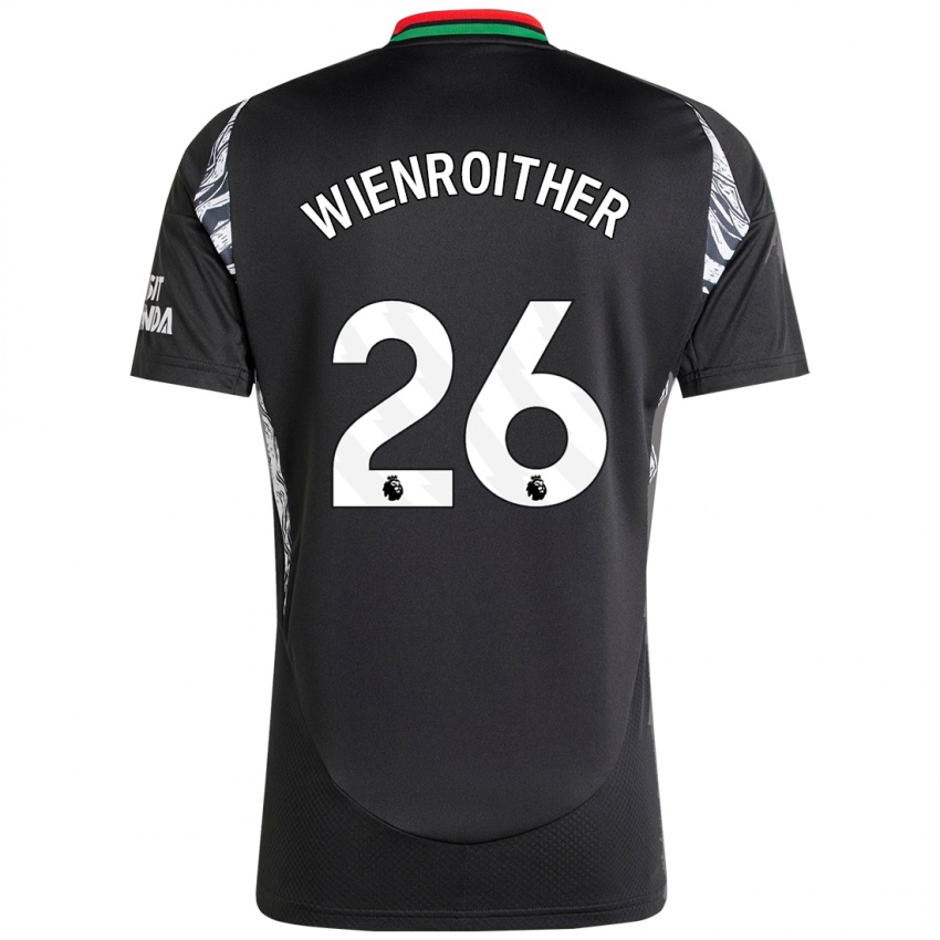 Enfant Maillot Laura Wienroither #26 Noir Tenues Extérieur 2024/25 T-Shirt Belgique