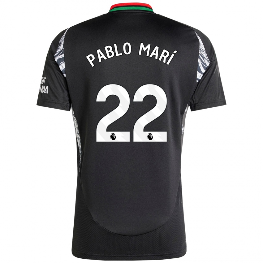 Enfant Maillot Pablo Mari #22 Noir Tenues Extérieur 2024/25 T-Shirt Belgique