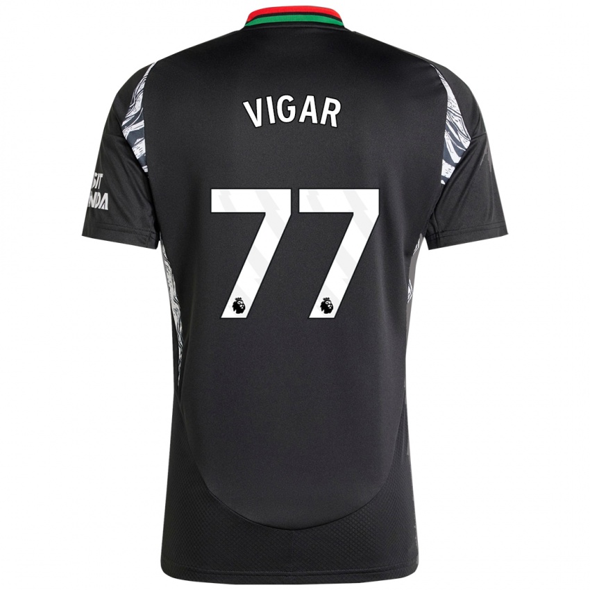 Enfant Maillot Billy Vigar #77 Noir Tenues Extérieur 2024/25 T-Shirt Belgique