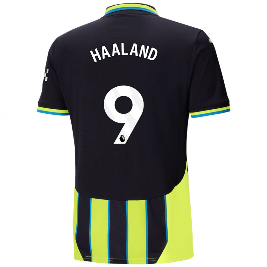 Kinderen Erling Haaland #9 Blauw Geel Uitshirt Uittenue 2024/25 T-Shirt België