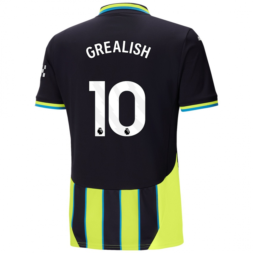 Kinder Jack Grealish #10 Blaugelb Auswärtstrikot Trikot 2024/25 T-Shirt Belgien